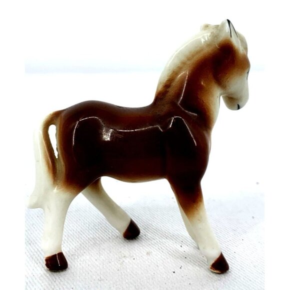 Bone China Miniature Horse Palomino Figurine 1.25" Vintage - Picture 3 of 7